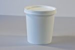 1 litre Round plastic bucket/pail/tub with lid. Food grade packaging perfect for honey, jams, chutneys., sauces and industrial use. From our Plastic Packaging range.