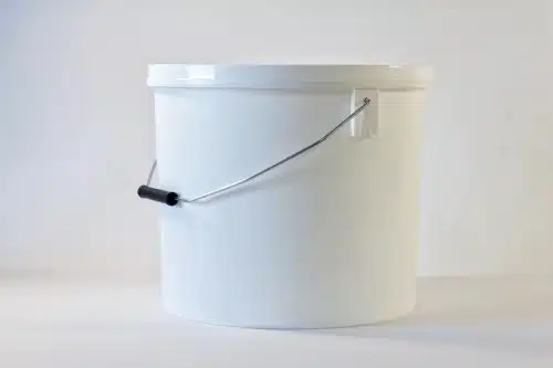 15 litre Round plastic bucket/pail with lid and metal handle. Food grade packaging perfect for honey, jams, chutneys., sauces and industrial use. From our Plastic Packaging range.