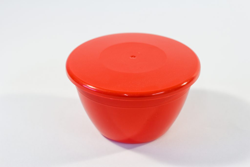 1lb (350ml) Red Pudding Bowl & Lid - Pudding Bowls Available Online