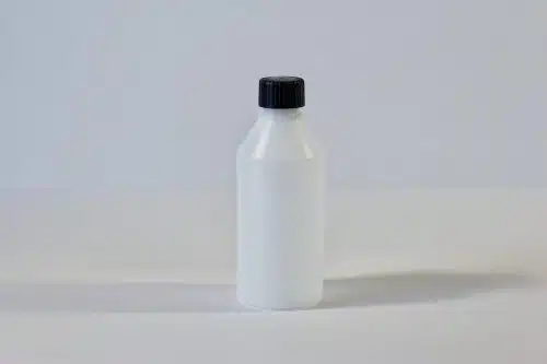 200ml HDPE  bottles with black 24mm wadded caps