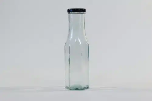 250ml Hexagonal Glass Sauce Bottle With 43mm Caps