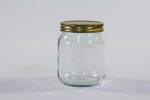 345ml Round glass jar with lid. Food grade packaging perfect for honey, jams, confectionarys and chutneys.