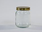 345ml Round glass jar with lid. Food grade packaging perfect for honey, jams, confectionarys and chutneys.