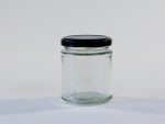 190ml Round glass jar with lid. Food grade packaging perfect for honey, jams, confectionarys and chutneys.