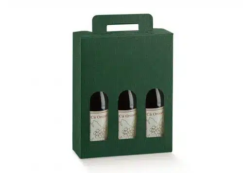 Three Bottle Green Wine Carrier