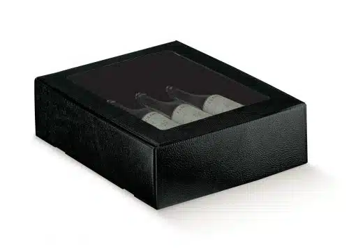 Three Bottle Wine Box – Black Mottled