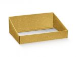 Gold hamper tray with white background