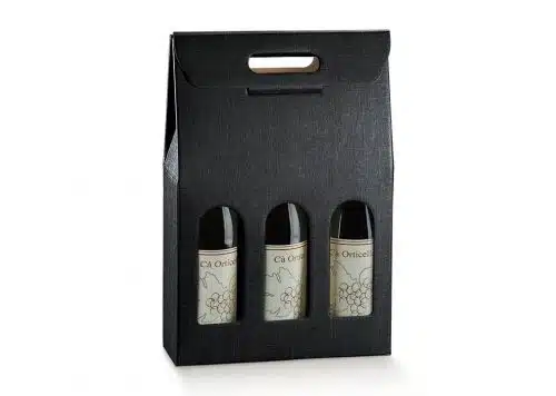 Treble Black Wine Box perfect for gifts. From Our Wine Packaging Range