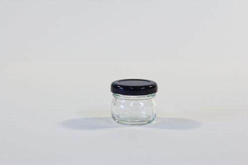 30ml Round glass jar with lid. Food grade packaging perfect for honey, jams, confectionarys and chutneys.