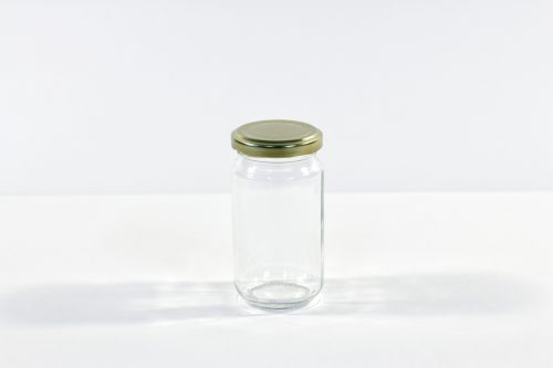 Glass Jars - 212ml Round glass jar with lid. Food grade packaging perfect for honey, jams, confectionarys and chutneys