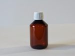 200ml amber pet bottle with white cap. From our pharmaceutical packaging range.