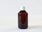 250ml amber PET Bottle with 28mm white lid. From our Pharmaceutical packaging range.