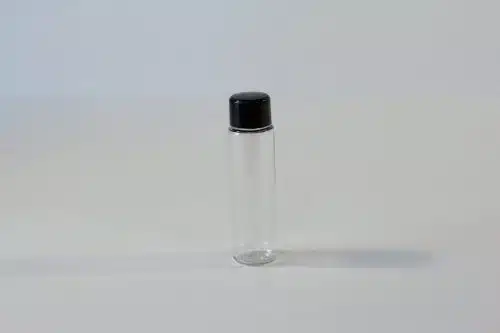 30ml plastic bottle with black lid from our food packaging range