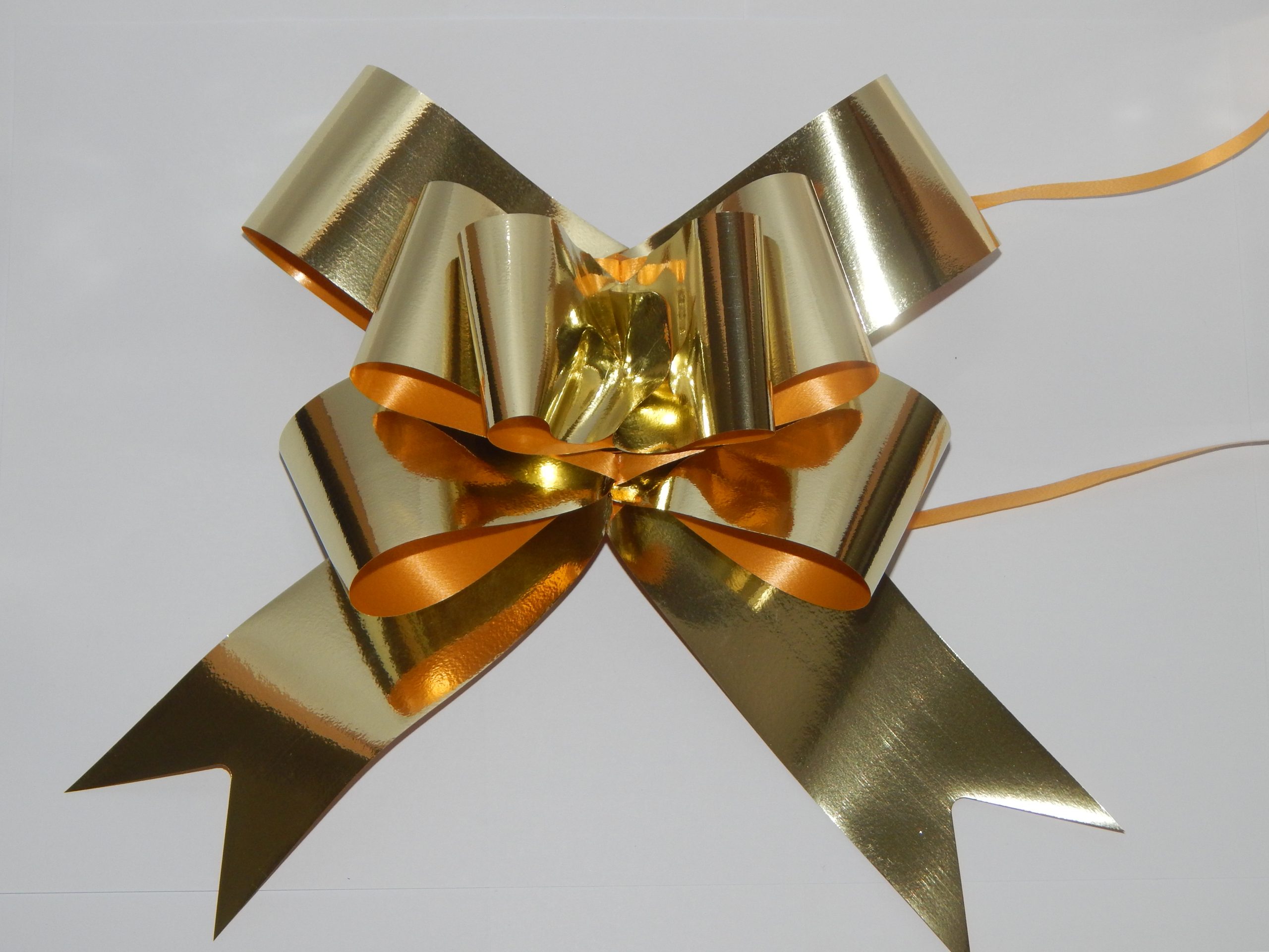 50MM Pull String Bows - Gold Metallic - Ribbons - Gift Packaging