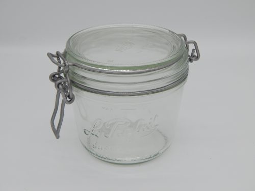 500ml large glass jars on a white back drop.