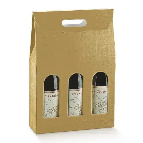 3 Bottle Gold Wine Box
