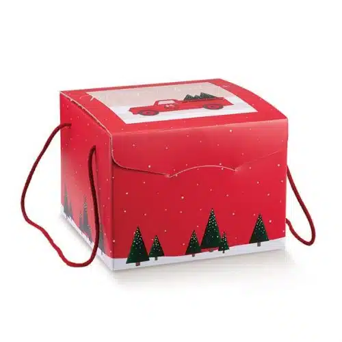 Red Truck Christmas Scene Gift Box