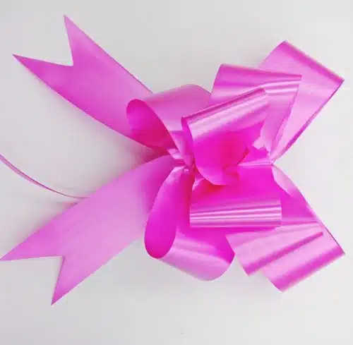 50MM Pull String Bows - Light Pink