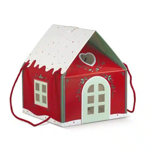 Little Snow House With Lanyards Red