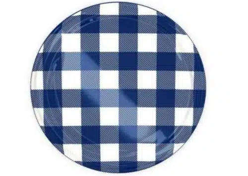 63mm Navy Check Caps