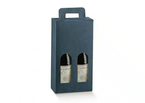 2 Bottle Suitcase Blue Wine Carrier