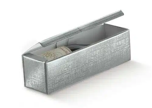 1 Bottle Silver Wine Box With Lid