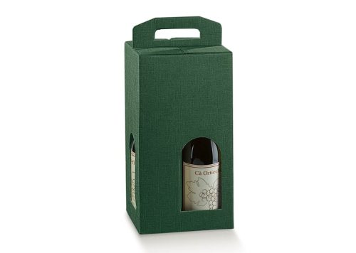 4 Bottle Green Wine Box Cube